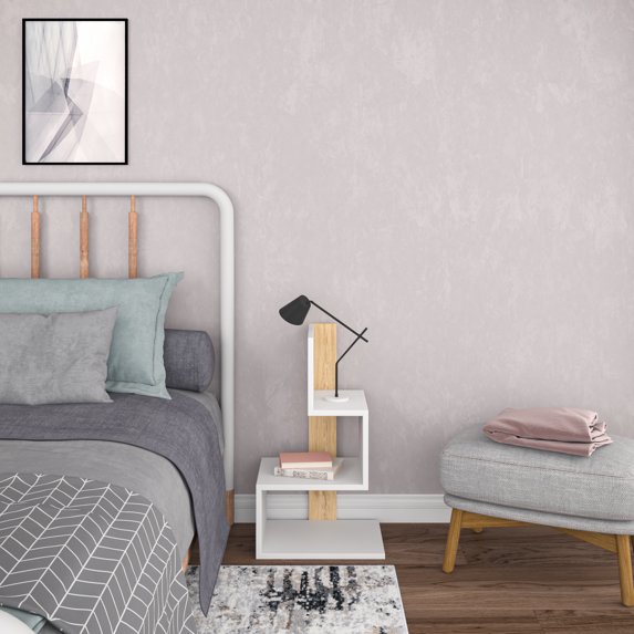 Ada Home Decor Furniture White 3 Tier Nowell Nightstand