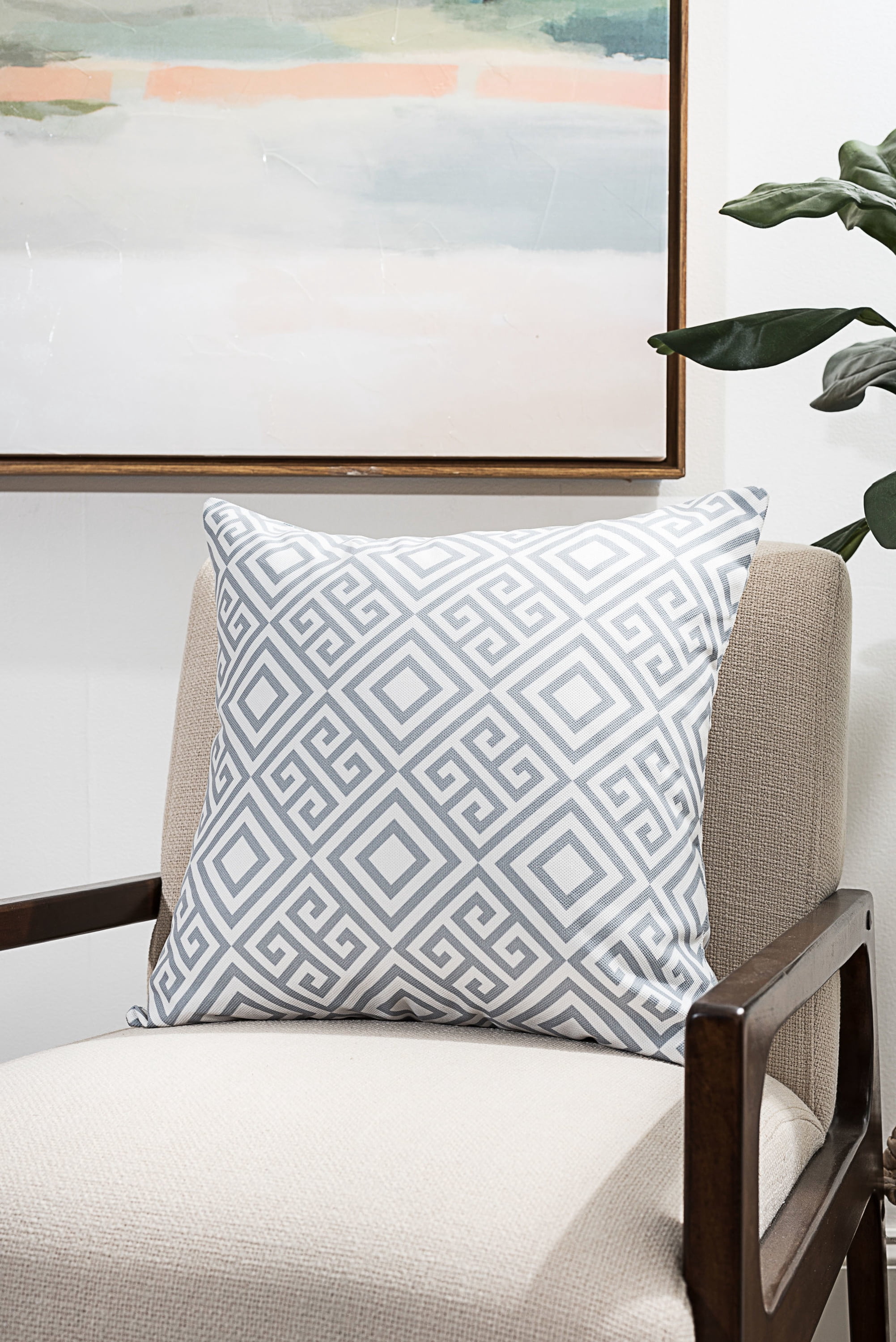 Ada Home Decor Gray Geometric Contemporary Pillow