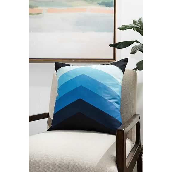 Ada Home Decor Decorative Square Throw Pillow, 18" x 18", Green Chevron Printed