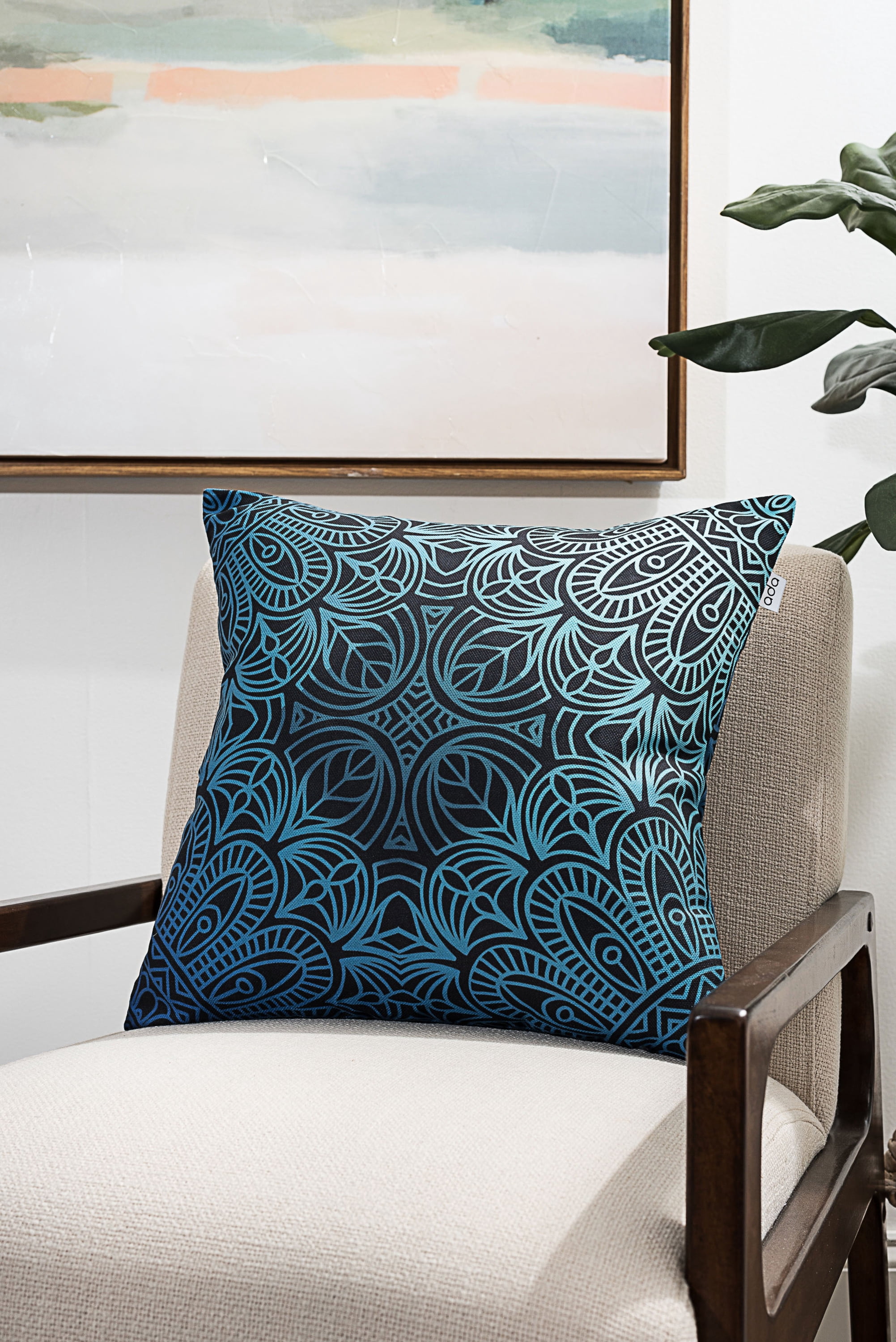 Ada Home Decor Green Geometric Contemporary Pillow
