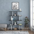 thumbnail image 1 of Ada Home Decor Harmon 4 Tier Open Shelf Modern Bookcase, Anthracite/White, 1 of 7