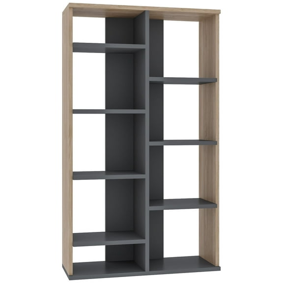 Ada Home Decor Keota Multiple Tier Open Shelf Modern Bookcase, Anthracite/Oak