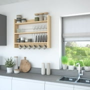 Ada Home Decor Kolin Modern Kitchen Shelf - 26'' H x 33.5'' W x 6'' D Oak