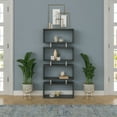 thumbnail image 1 of Ada Home Decor Langdon 4 Tier Open Shelf Cube Modern Bookcase, Anthracite/White, 1 of 7