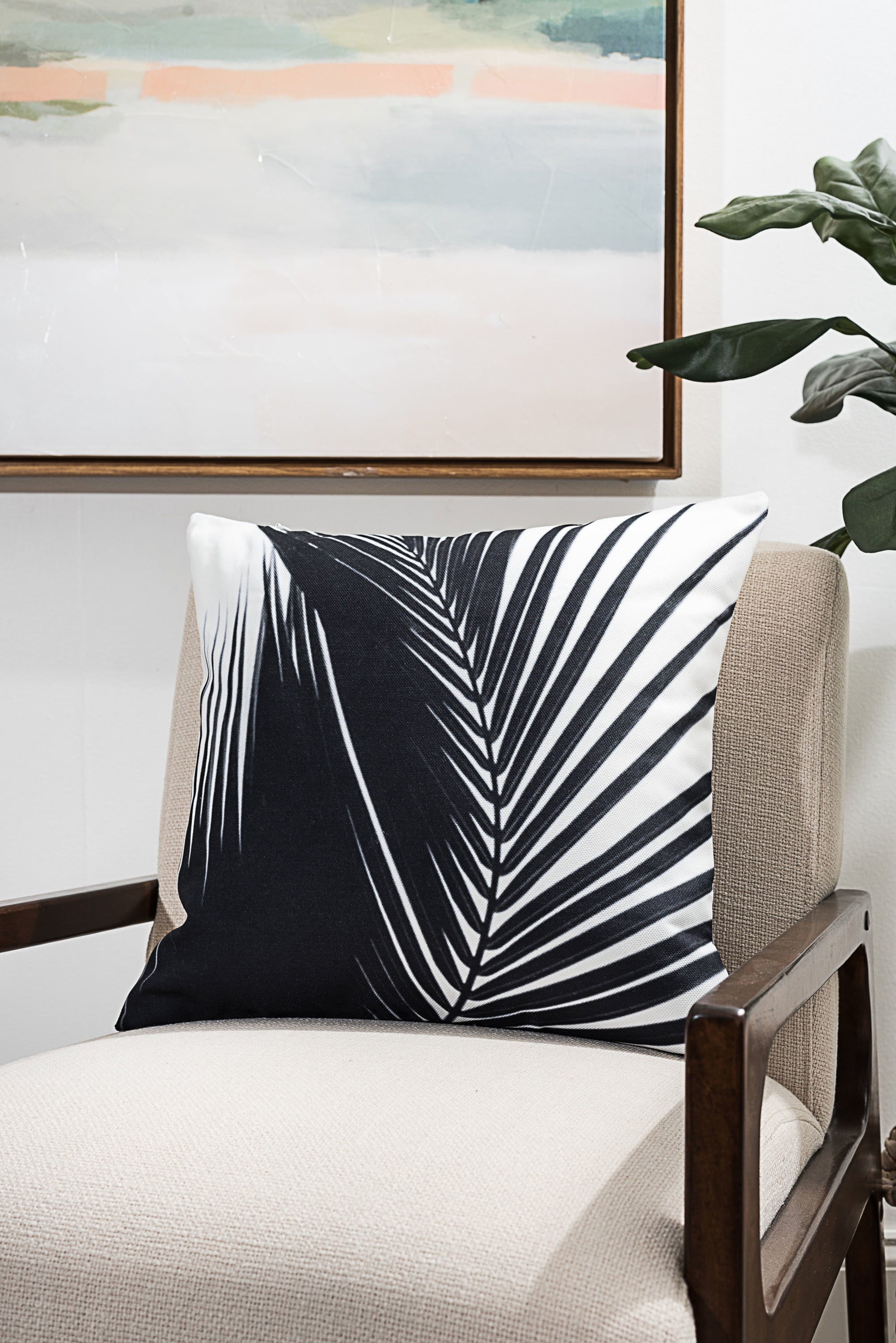 Ada Home Decor Leaves Contemporary Pillow