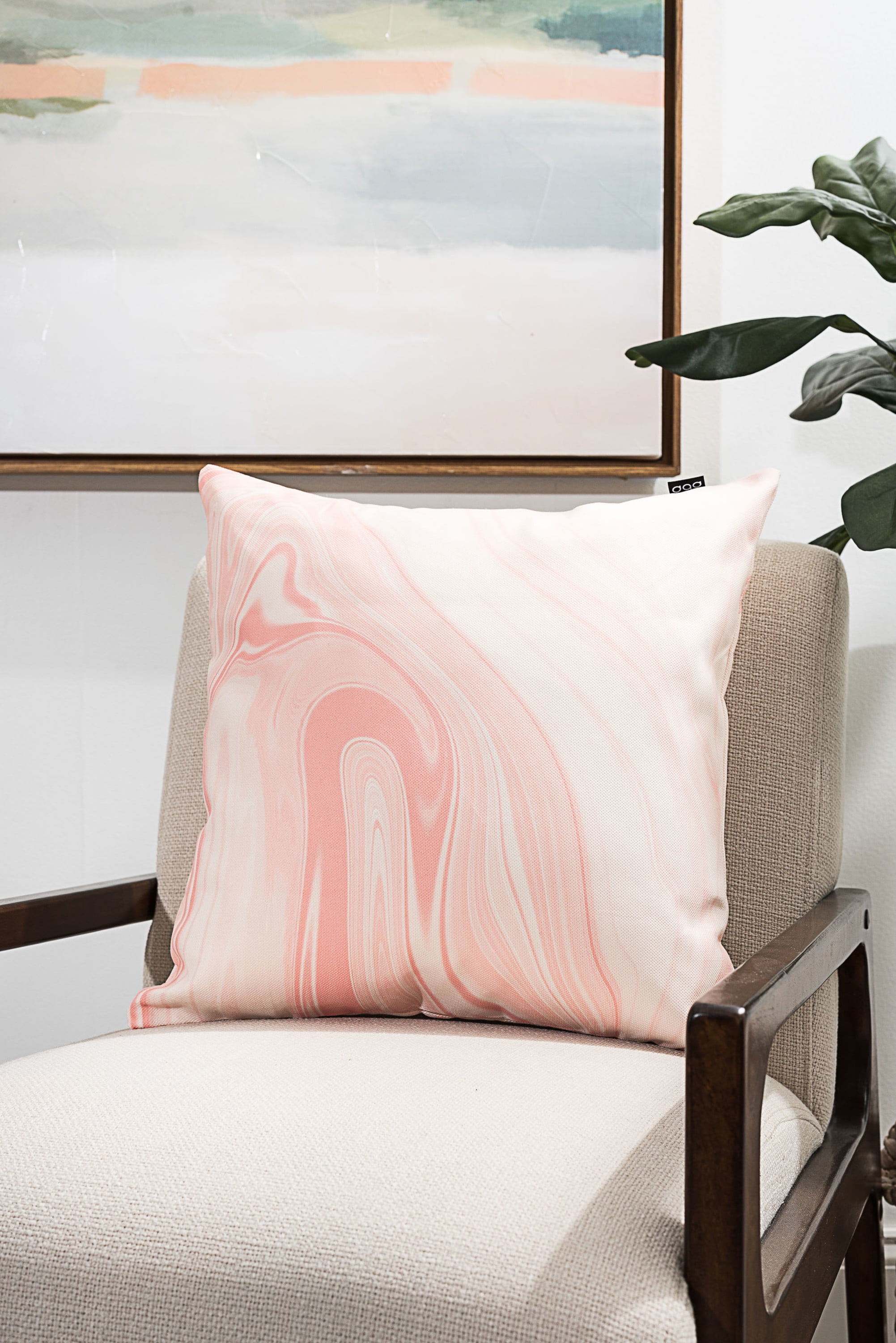 Ada Home Decor Decorative Square Throw Pillow, 18" x 18", Liquid Marble Contemporary