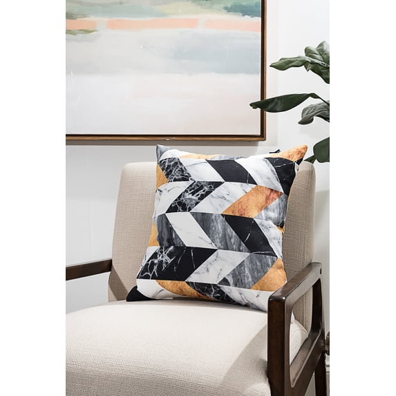 Ada Home Decor Marble Chevron Contemporary Pillow
