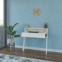 Ada Home Decor Minimalist Home Office Computer Desk Workstation, Ancient White