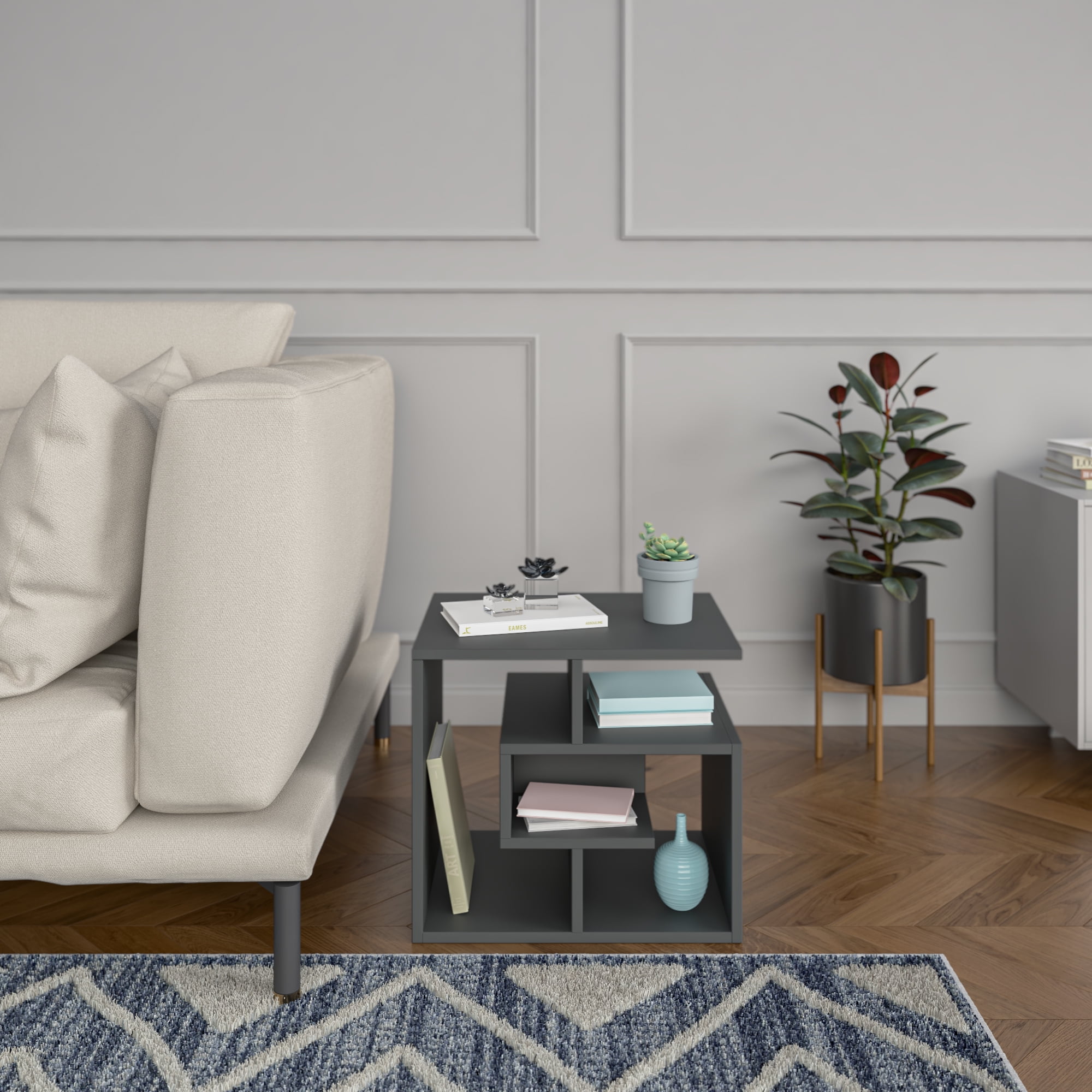 Ada Home Decor Modern Side Table - Anthracite Finish - Walmart.com