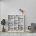 thumbnail image 1 of Ada Home Decor Multiple Tier Open Shelf Bookcase, 14- Cube Storage, White, 1 of 7