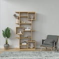 thumbnail image 1 of Ada Home Decor Multiple Tier Open Shelf Modern Bookcase, Oak, 1 of 7