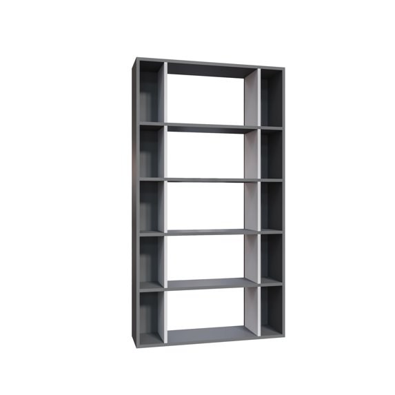 Ada Home Decor Sanborn Multiple Tier Open Shelf Modern Bookcase, Anthracite/White