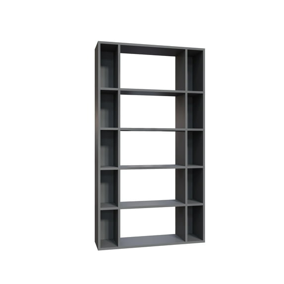 Ada Home Decor Sanborn Multiple Tier Open Shelf Modern Bookcase, Anthracite