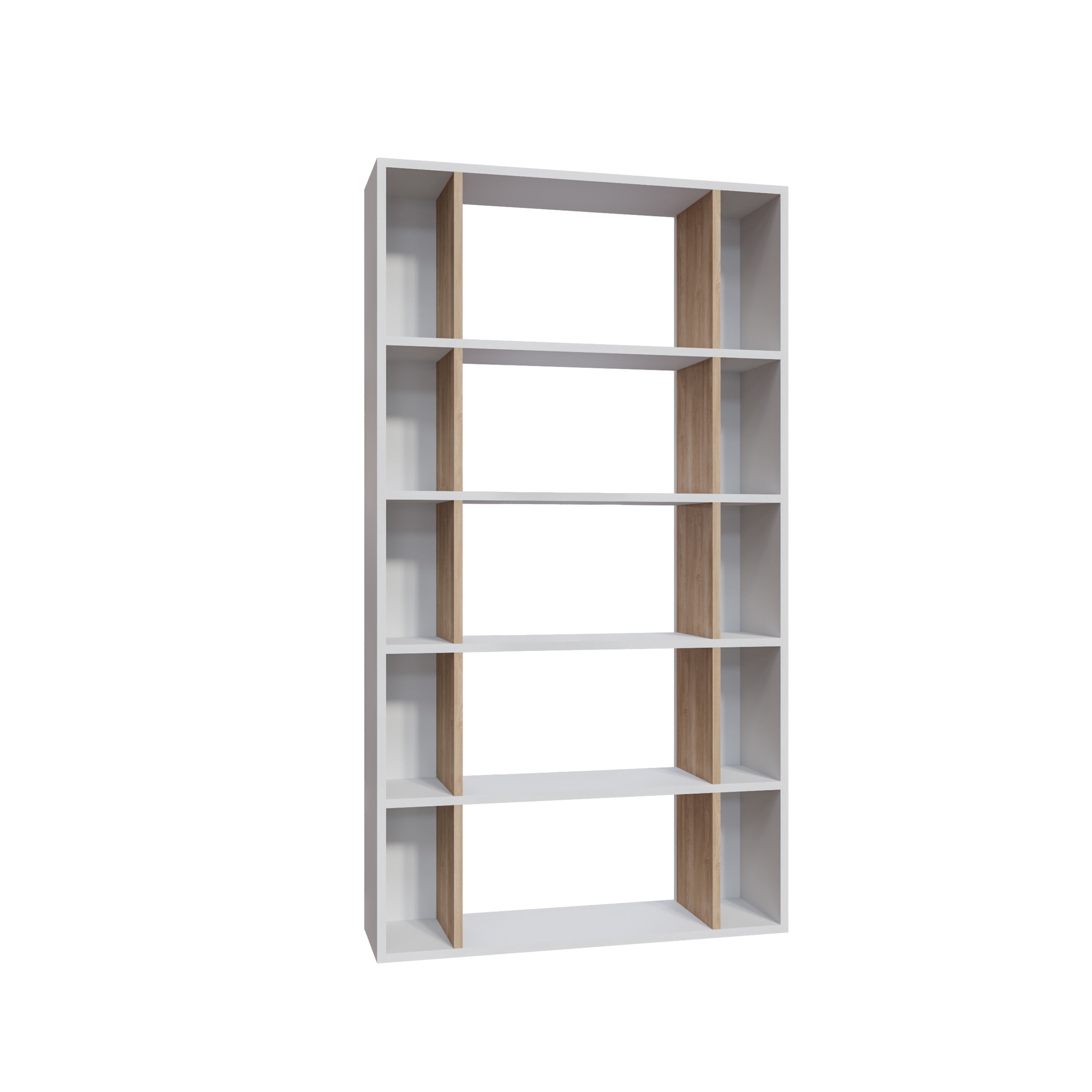 Ada Home Decor Sanborn Multiple Tier Open Shelf Modern Bookcase, White Oak