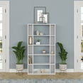 thumbnail image 1 of Ada Home Decor Sanborn Multiple Tier Open Shelf Modern Bookcase, White, 1 of 7