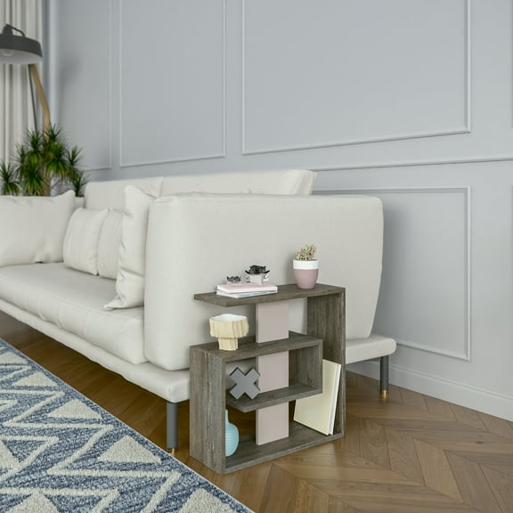 Ada Home Decor Stacy Modern Side Table, Dark Brown