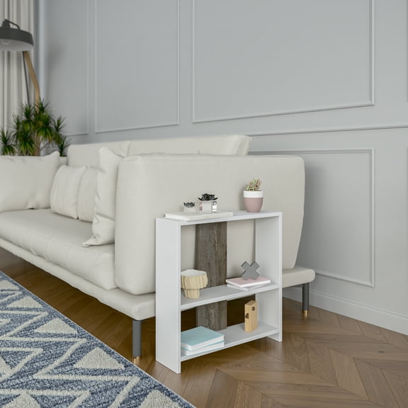 Ada Home Decor Sydney Side Table, White/Anthracite