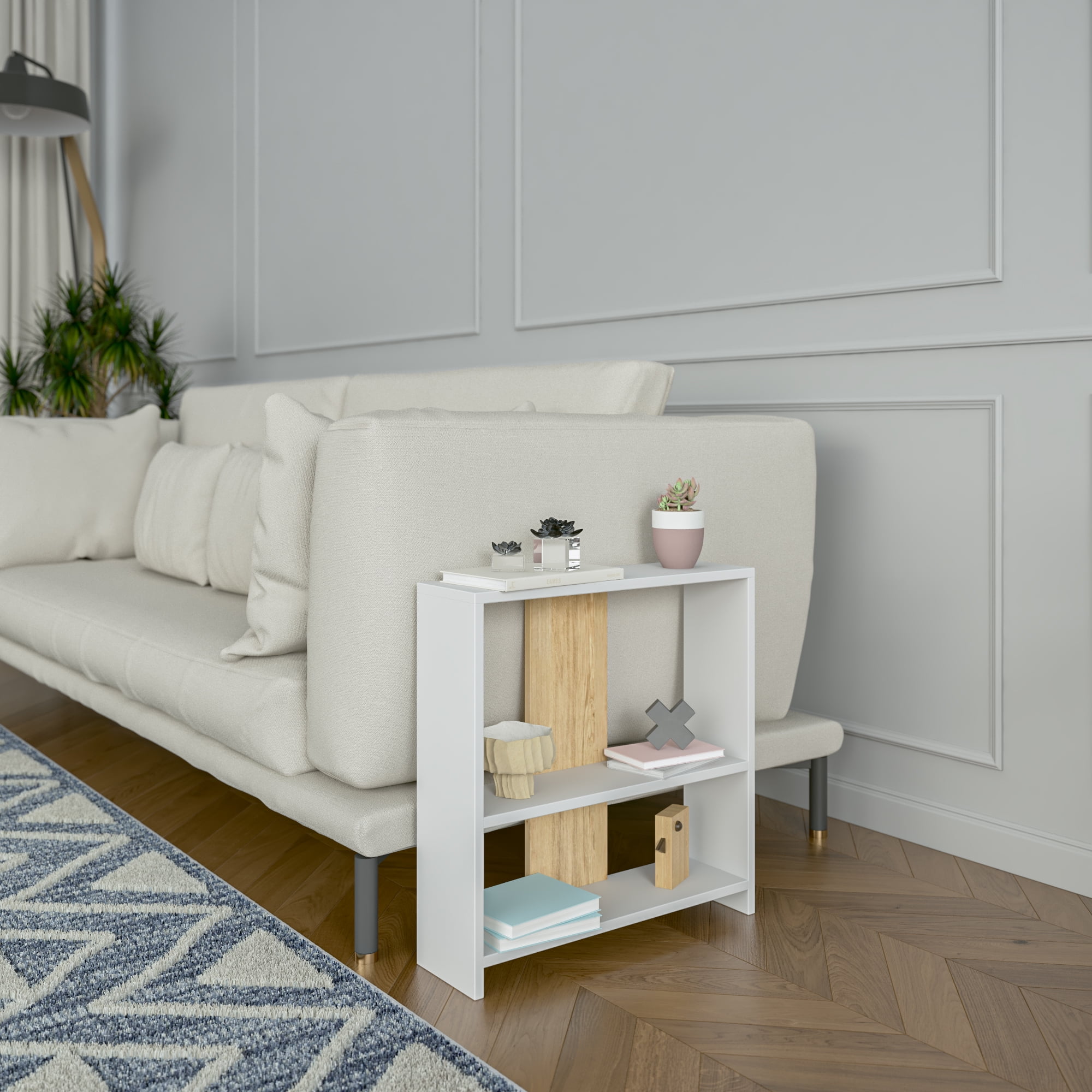 Ada Home Decor Sydney Side Table, White/Oak