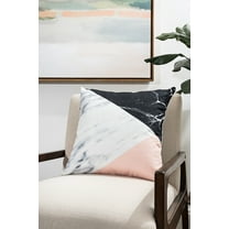 Ada Home Decor Decorative Square Throw Pillow, 18" x 18", Three-Toned Marble Contemporary