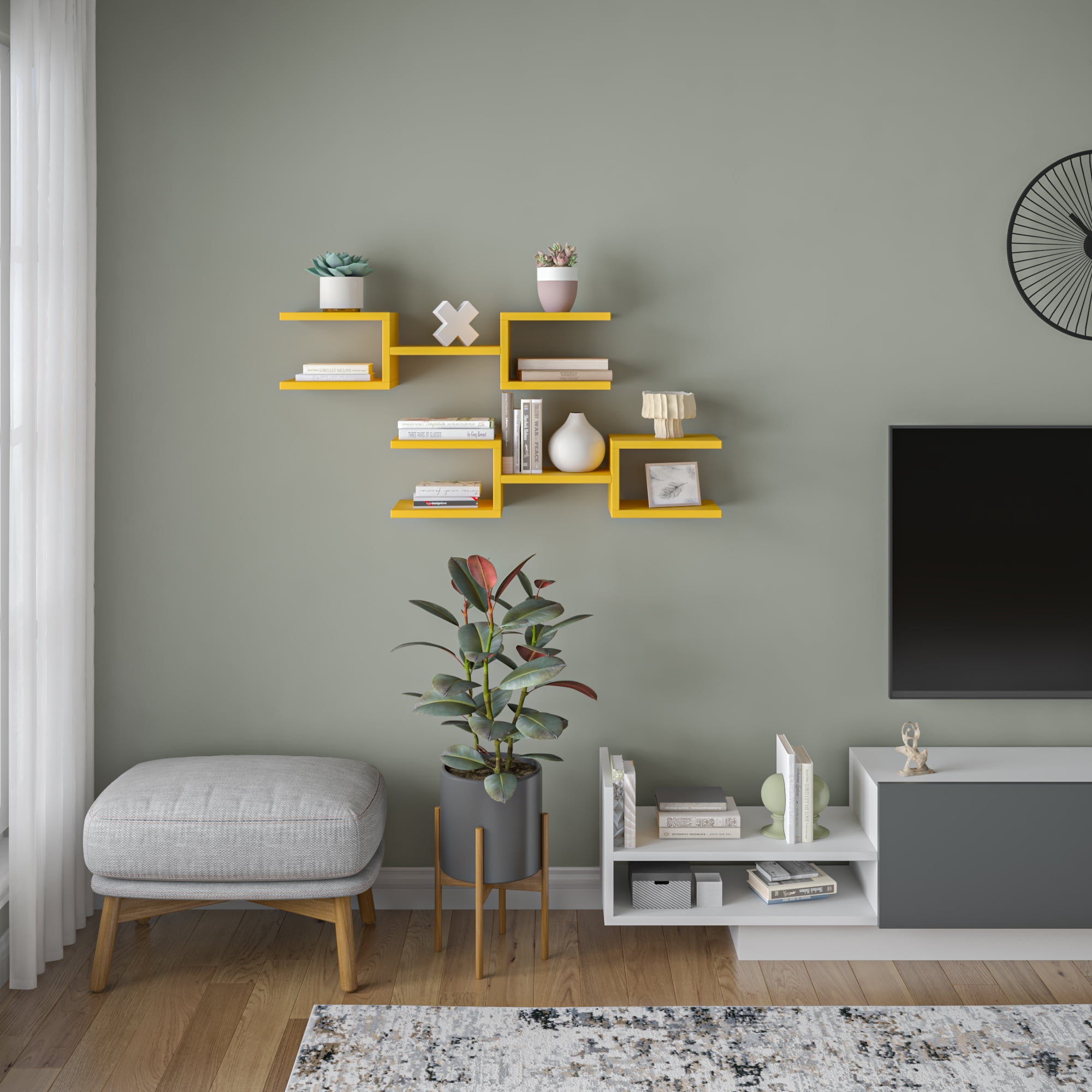 Ada Home Decor Welby Modern Wall Shelf - 6.69'' H x 29.53'' W x 7.87'' D