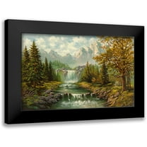 Ada-Kris 14x10 Black Modern Framed Museum Art Print Titled - WATERFALL II