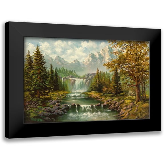 Ada-Kris 24x17 Black Modern Framed Museum Art Print Titled - WATERFALL II