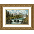 thumbnail image 1 of Ada-Kris 24x17 Gold Ornate Wood Framed with Double Matting Museum Art Print Titled - WATERFALL I, 1 of 4