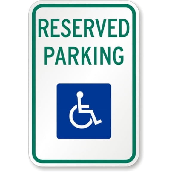 Ada Reserved Parking Weatherproof Metal Aluminum Sign Size: 16 x 12 Inch