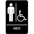 thumbnail image 1 of Ada Sign, Men/wheelchair Accessible Tactile Symbol, Plastic, 6 X 9, Black/white | Bundle of 5 Each, 1 of 2