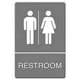 thumbnail image 1 of Ada Sign, Restroom Symbol Tactile Graphic, Molded Plastic, 6 X 9, Gray | Bundle of 10 Each, 1 of 2