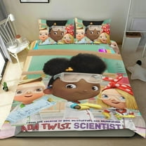 Ada Twist, Scientist Cartoon 3 Piece Bedding Set Comforter Set Cute Duvet Cover Sets Super Soft Girls Bedding Set Kids Bedroom Gifts,1 Duvet Cover with 2 Pillowcases Twin