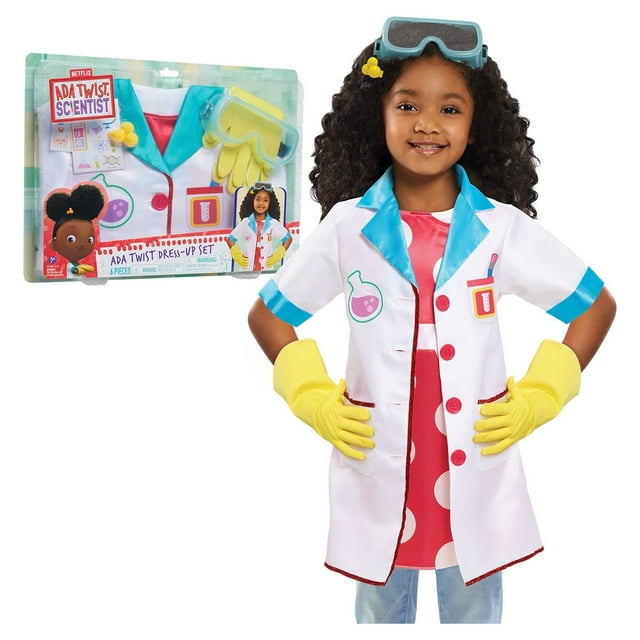 Ada Twist, Scientist Dress-Up Set, Size 4-6X, Includes Experiment Card and 5 Costume Accessories,  Kids Toys for Ages 3 Up, Gifts and Presents
