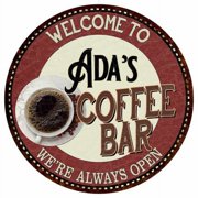 Adas Coffee Bar Round Metal Sign Kitchen Room Wall D cor 200120041312