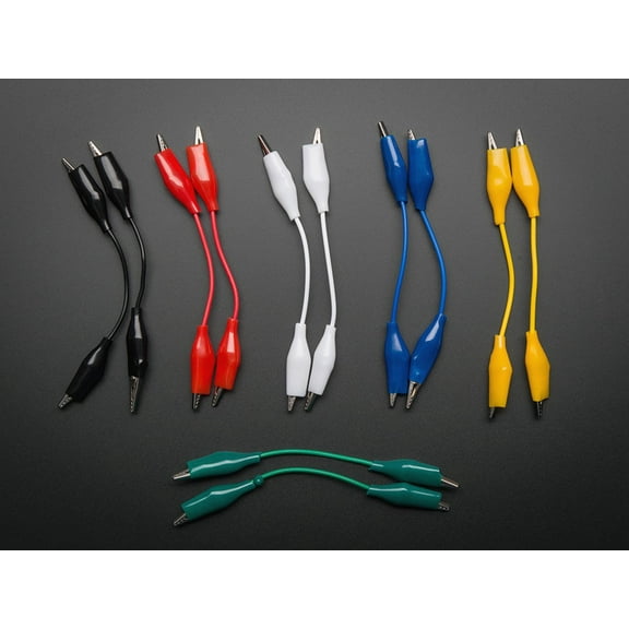 Adafruit Short Wire Alligator Clip Test Lead (Set of 12)