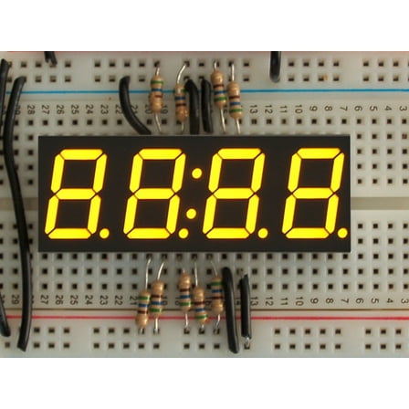 Adafruit Yellow 7-segment clock display - 0.56" Digit Height