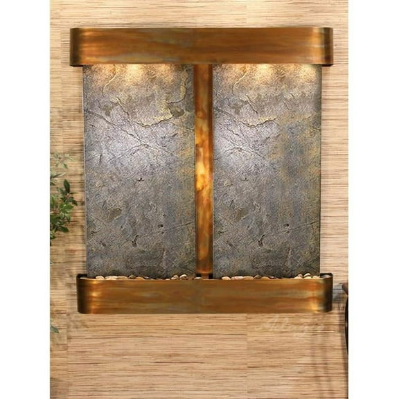Adagio AFR1012 Aspen Falls Round Wall Fountain - Rustic Copper-Green Featherstone