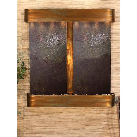 Adagio AFR1014 Aspen Falls Round Wall Fountain - Rustic Copper-Multi-Color Featherstone