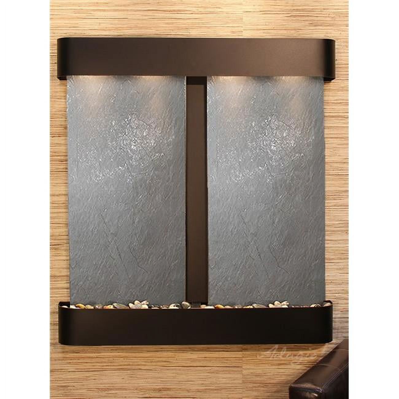 Blackened Copper and Black Featherstone Wall Fountain
