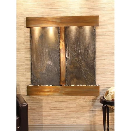 Adagio AFS1004 Aspen Falls Square Wall Fountain - Rustic Copper-Multi-Color Natural Slate