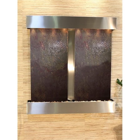 Adagio AFS2014 Aspen Falls Square Wall Fountain - Stainless Steel-Multi-Color Featherstone