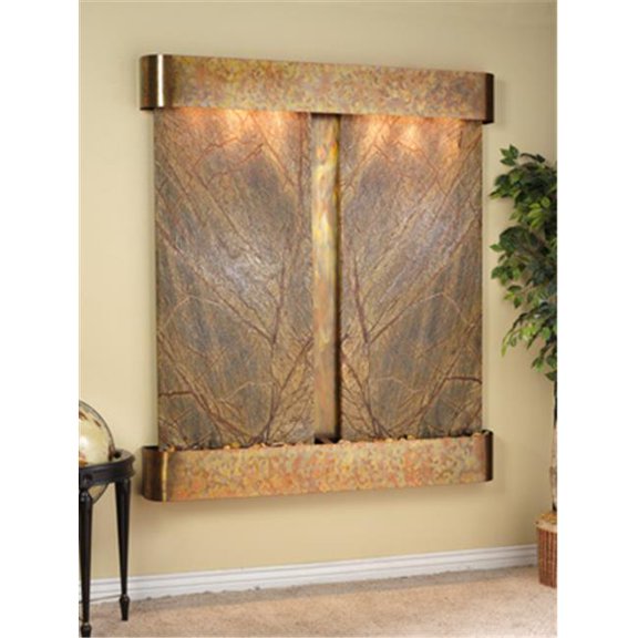 Adagio CFR1006 61 x 69 Inch Cottonwood Falls Rounded Copper Rainforest Brown Marble Water Feature