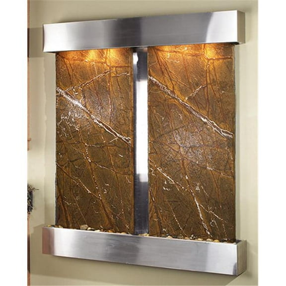 Adagio CFS2006 Cottonwood Falls - Brown Rainforest Marble Wall Fountain