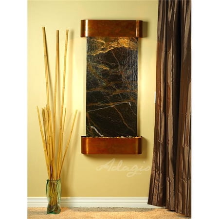 Adagio CSR1005 Cascade Springs Round Rustic Copper Green Marble Wall Fountain