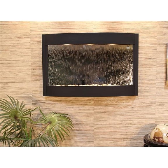 Adagio CWA1740 Calming Waters Textured Black Silver Mirror Wall Fountain