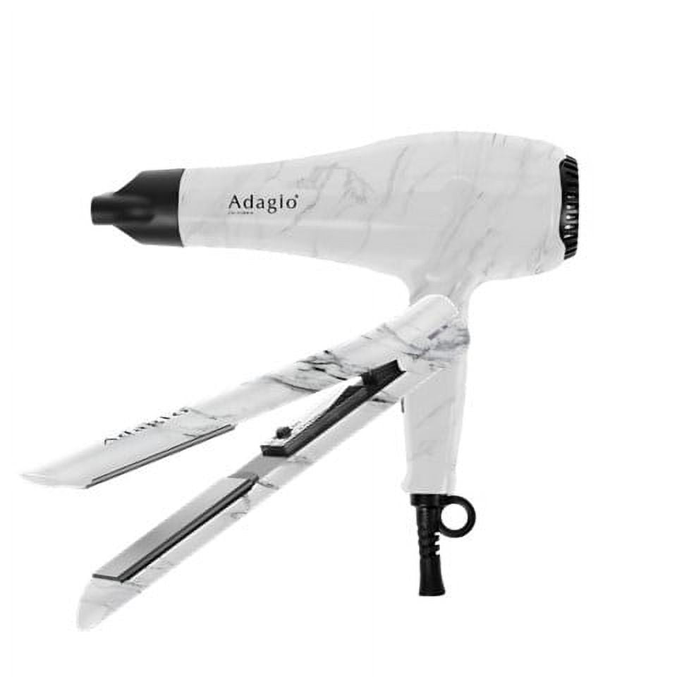 Adagio California Blow Dry & Straighten Essentials Duo (White Marble)
