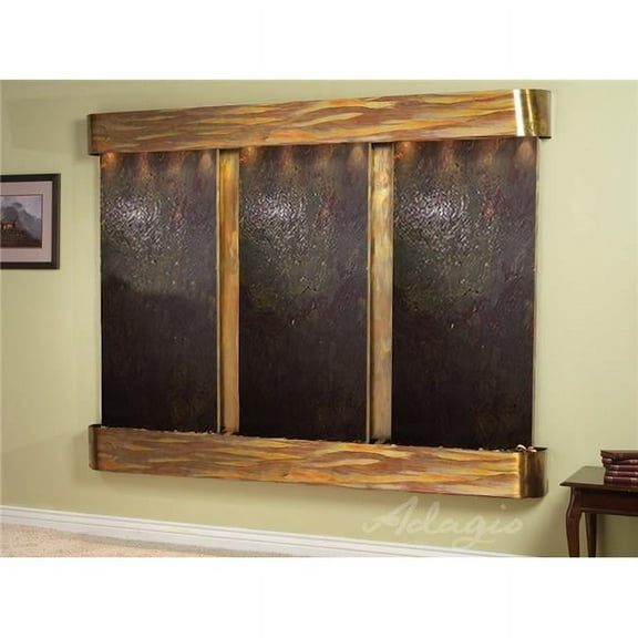 Adagio DCR1014 Deep Creek Falls Round Rustic Copper Multicolor Featherstone Wall Fountain