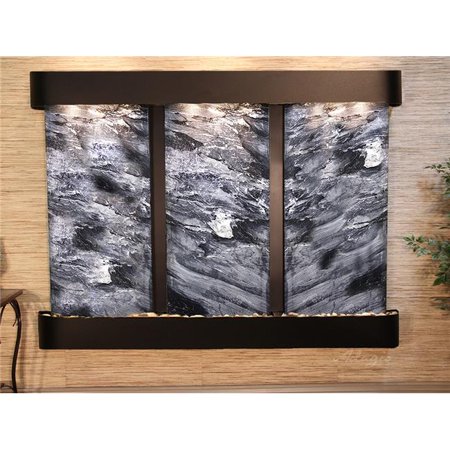 Adagio DCR1507 Deep Creek Falls Round Blackened Copper Black Spider Marble Wall Fountain