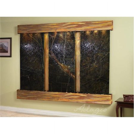Adagio DCS1005 Deep Creek Falls Square Rustic Copper Green Marble Wall Fountain