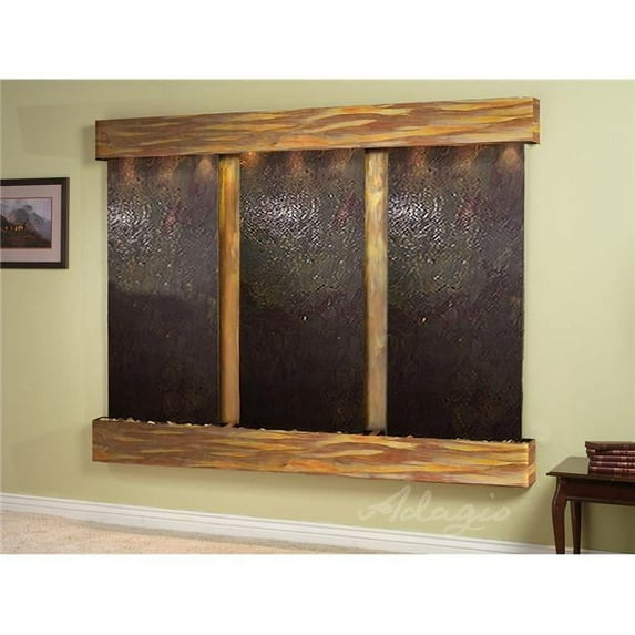 Adagio DCS1014 Deep Creek Falls Square Rustic Copper Multicolor Featherstone Wall Fountain