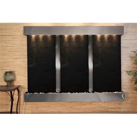 Adagio DCS2011 Deep Creek Falls Square Stainless Steel Black Featherstone Wall Fountain